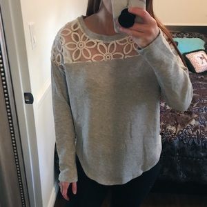 NEW Gray Sweater With Gorgeous Details
